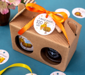 2 miody w kartoniku na urodziny ze znakami zodiaku