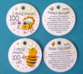 2 miody w kartoniku na urodziny ze znakami zodiaku