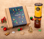 2 duże miody w pudełku na Boże Narodzenie